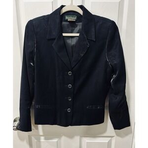 harvé benard by Benard Holzman Black Shimmer Blazer Black Women Sz 10
